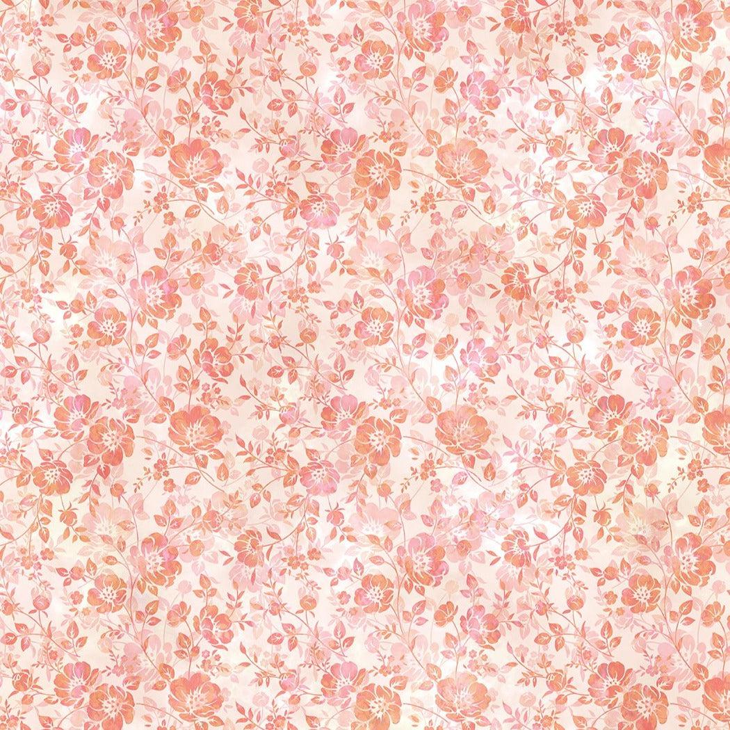 Ethereal Red Small Packed Floral Print Fabric