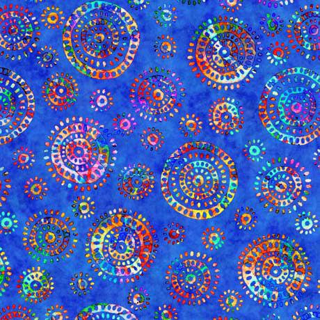 Euphoria Blue Medallion Toss Fabric-QT Fabrics-My Favorite Quilt Store