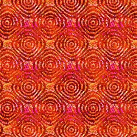 Euphoria Orange Geo Circles Fabric-QT Fabrics-My Favorite Quilt Store