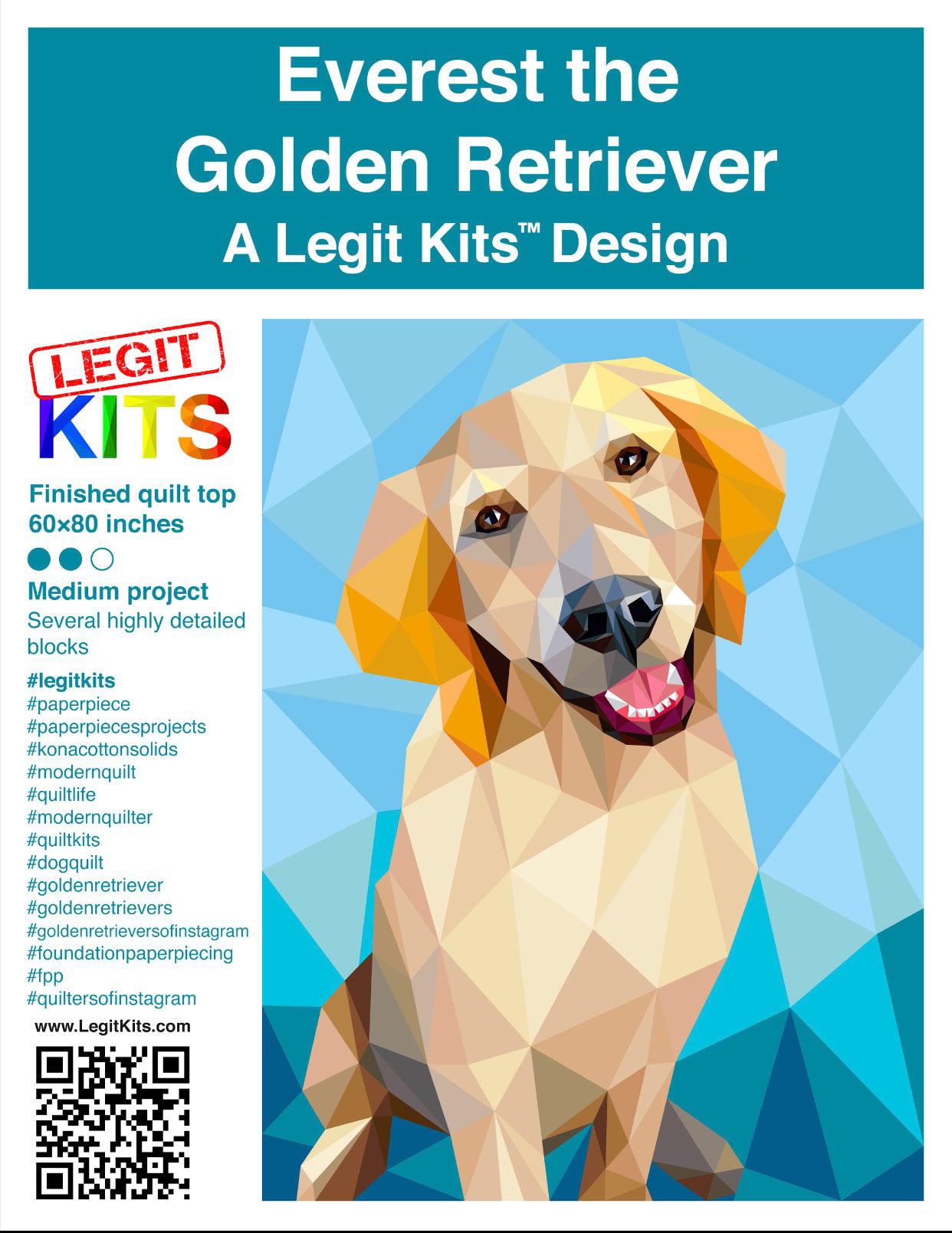 Everest the Retriever Pattern-Legit Kits-My Favorite Quilt Store