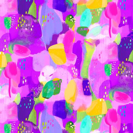 Everyday Magic Purple Abstract Paint Fabric