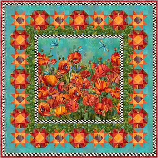 Explosion of Poppies Quilt Pattern-Tourmaline & Thyme-My Favorite Quilt Store