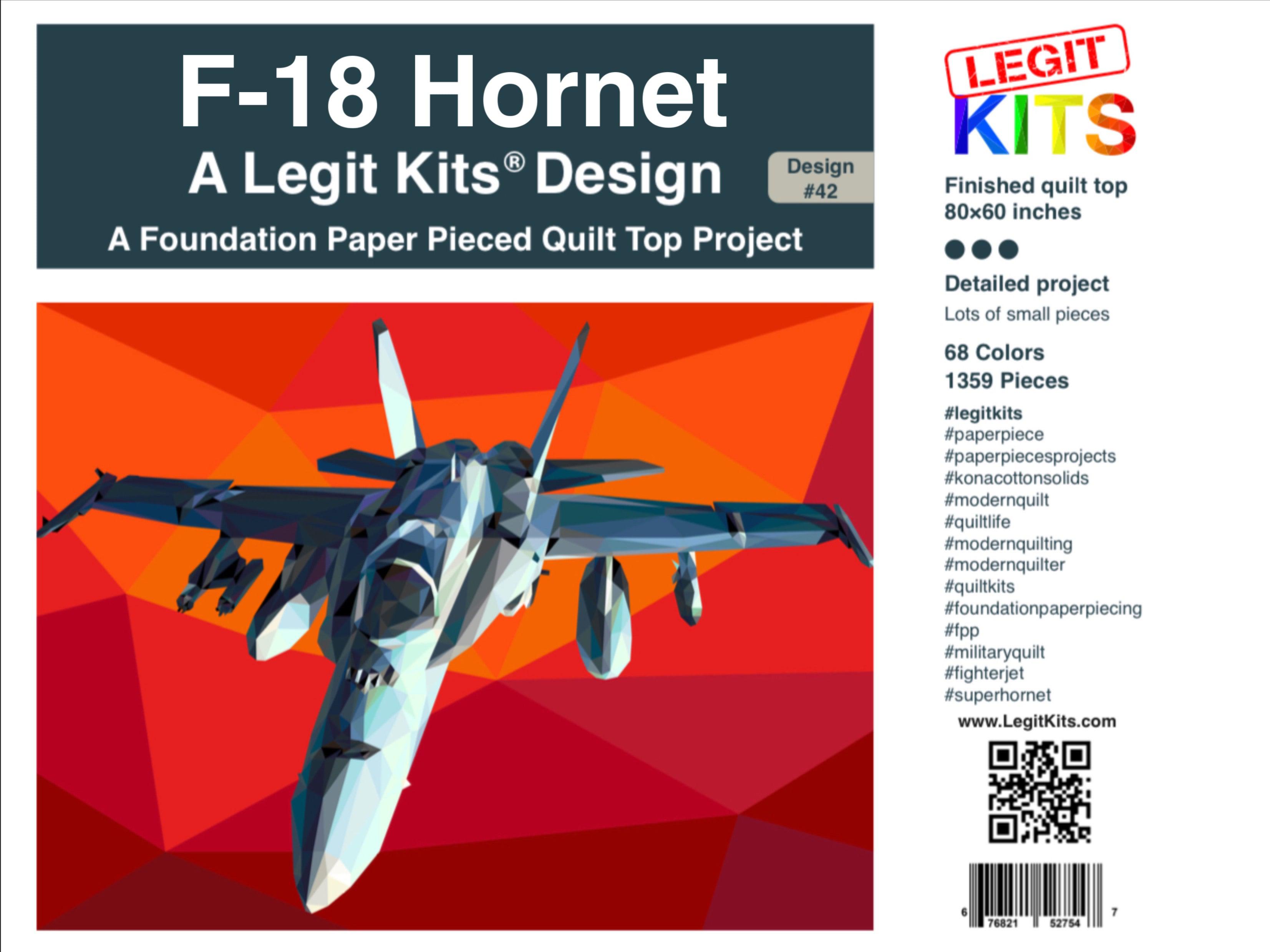 F-18 Hornet Pattern-Legit Kits-My Favorite Quilt Store