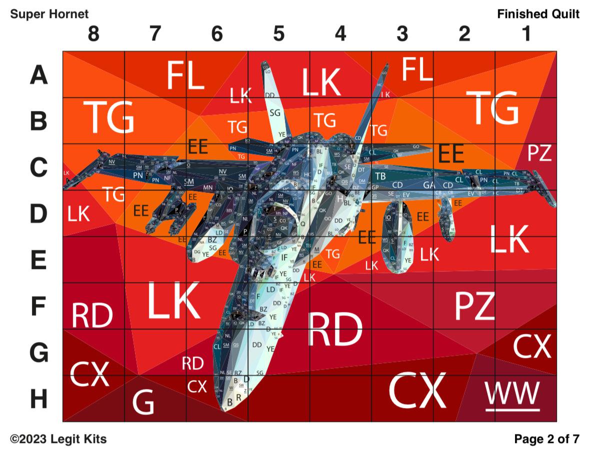 F-18 Hornet Quilt Kit-Legit Kits-My Favorite Quilt Store