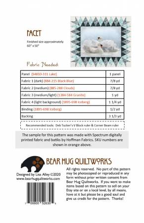 Facet Quilt Pattern-Bear Hug Quiltworks-My Favorite Quilt Store