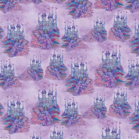 Fairy Enchantment Multi Castles Fabric-Benartex Fabrics-My Favorite Quilt Store