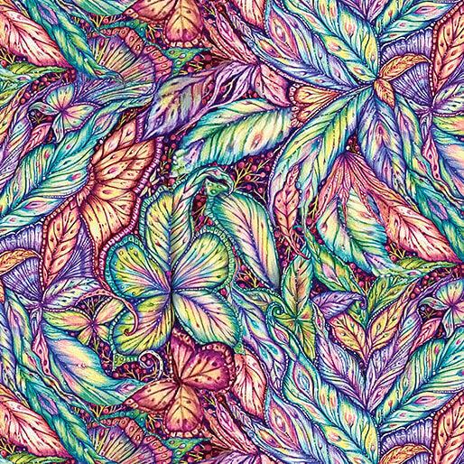 Fairy Enchantment Multi Tapestry Leaves Fabric-Benartex Fabrics-My Favorite Quilt Store
