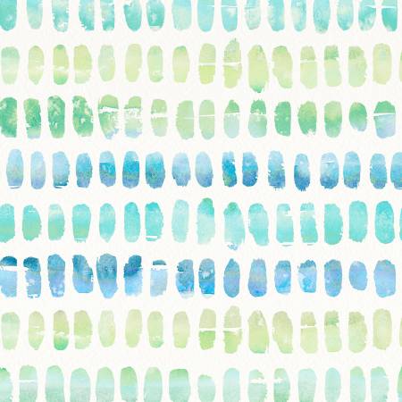 Fairy Garden Blue Paint Strokes Fabric