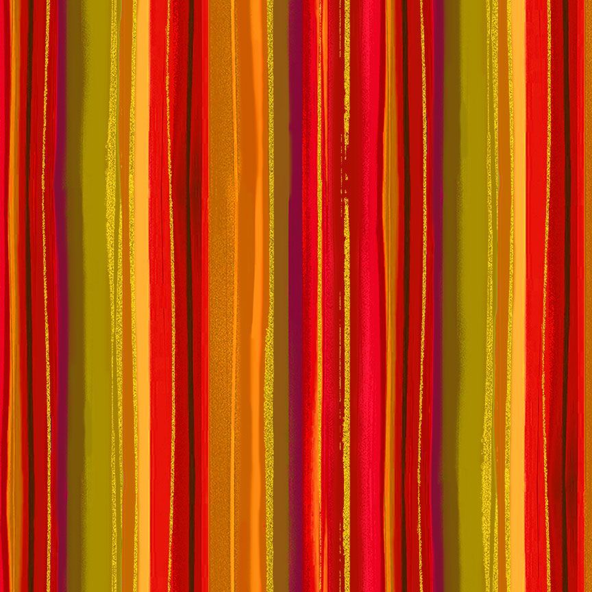 Fall Is In The Air Harvest Metallic Stripe Fabric