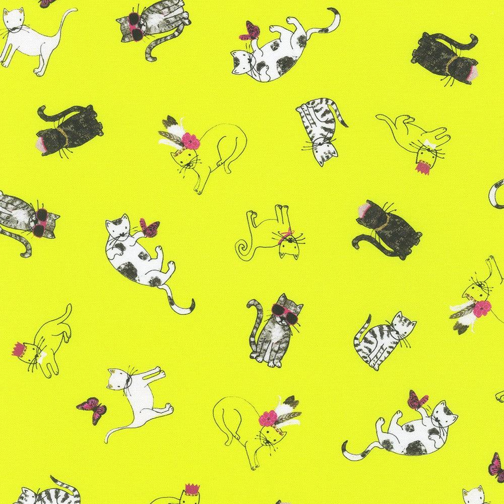 Fancypants Sunshine Colorful Cats Fabric