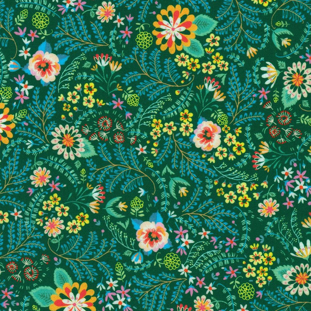 Faraway Florals Cypress Packed Small Floral-Robert Kaufman-My Favorite Quilt Store