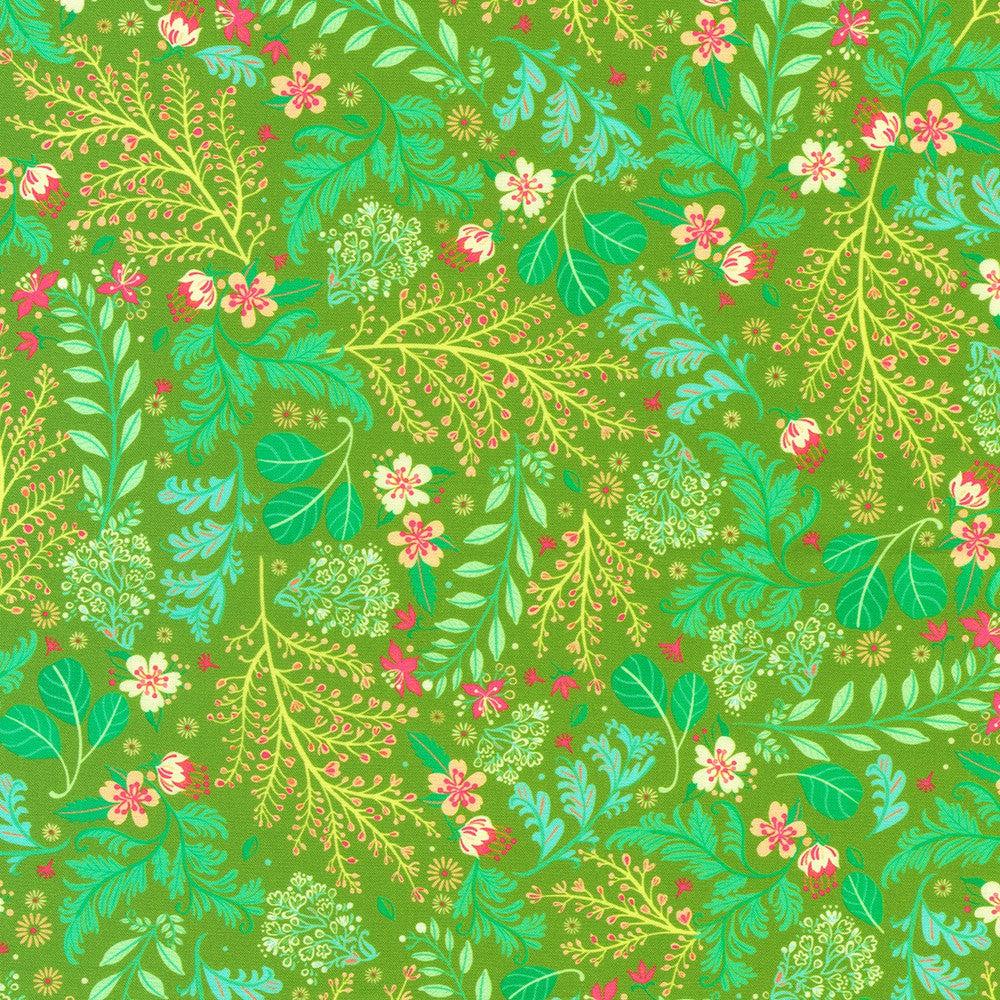 Faraway Florals Moss Vines Fabric-Robert Kaufman-My Favorite Quilt Store