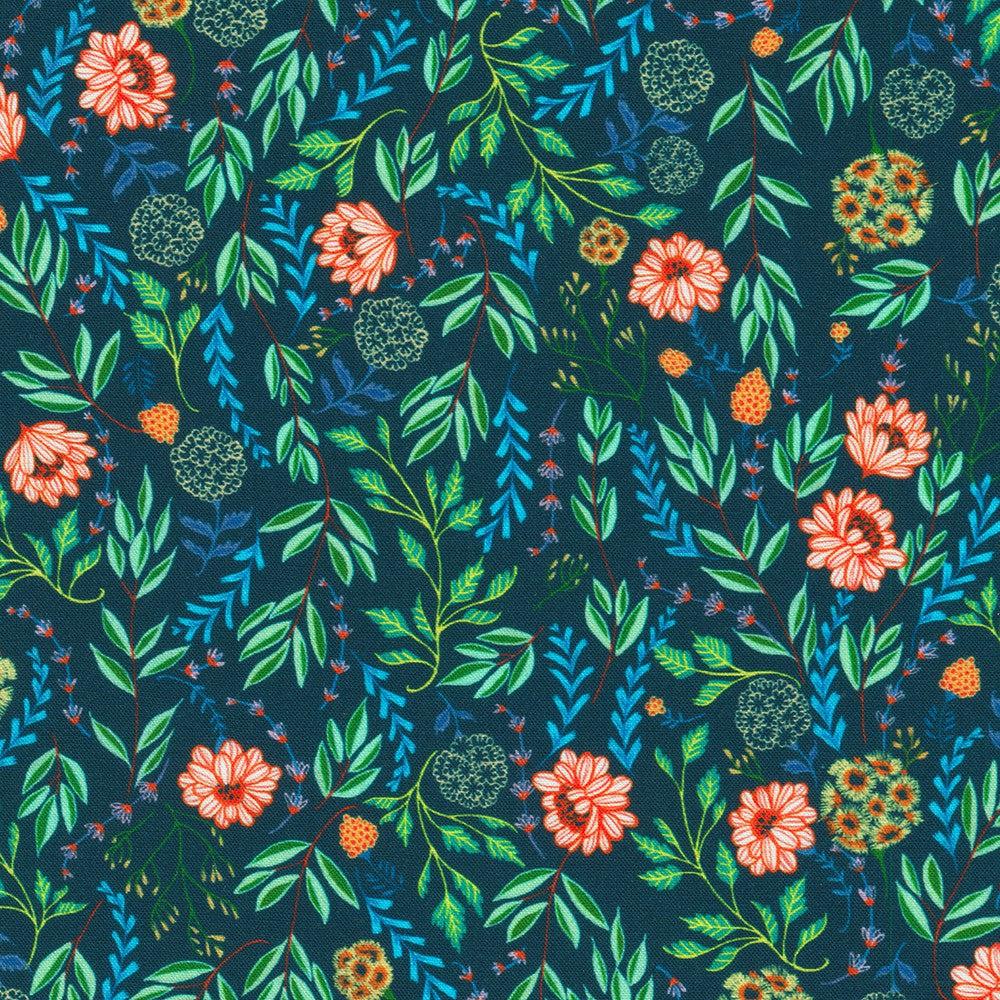 Faraway Florals Ocean Vines Fabric-Robert Kaufman-My Favorite Quilt Store