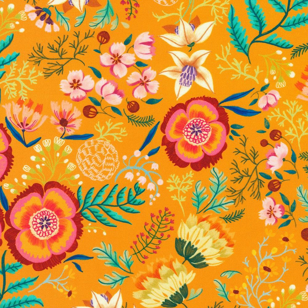 Faraway Florals Papaya Floral Fabric