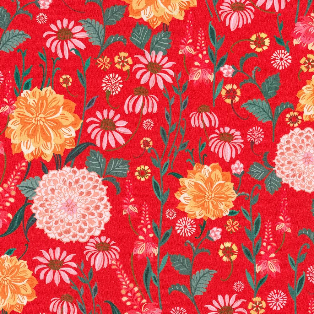 Faraway Florals Poppy Floral Fabric