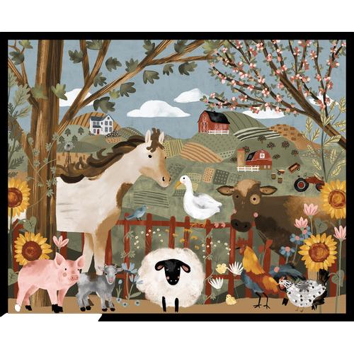 Farm Country Green Farm Animal 36" Panel-Blank Quilting Corporation-My Favorite Quilt Store