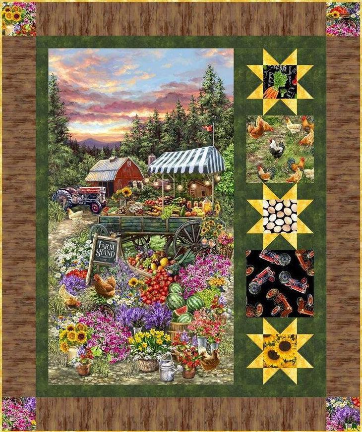 Farm Stand Home Grown Quilt Kit-Timeless Treasures-My Favorite Quilt Store