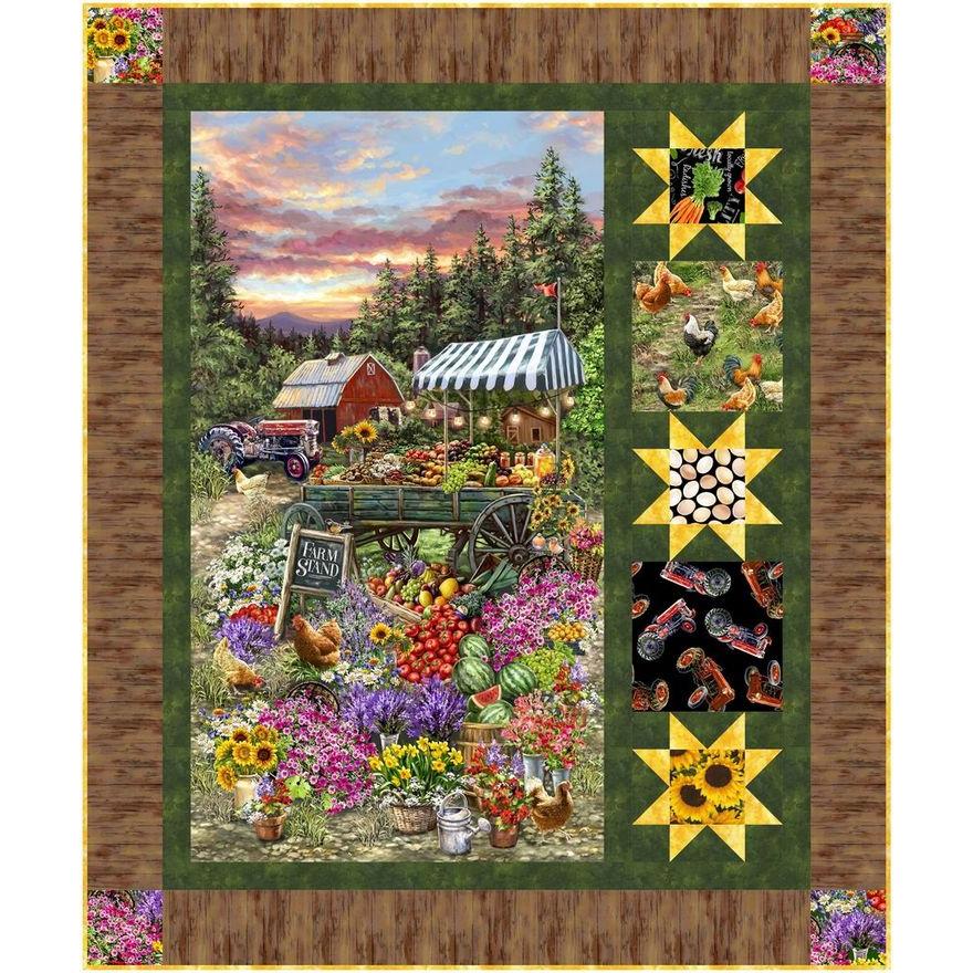 Farm Stand Home Grown Quilt Kit-Timeless Treasures-My Favorite Quilt Store