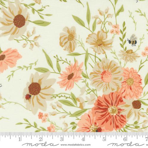 Farmstead Porcelain Farm Fresh Flowers Fabric-Moda Fabrics-My Favorite Quilt Store