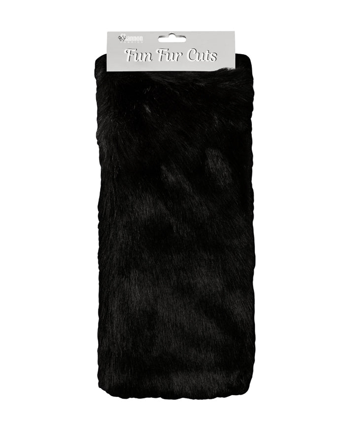 Faux Fur Grizzly Black Fabric Cut-9" X 12"