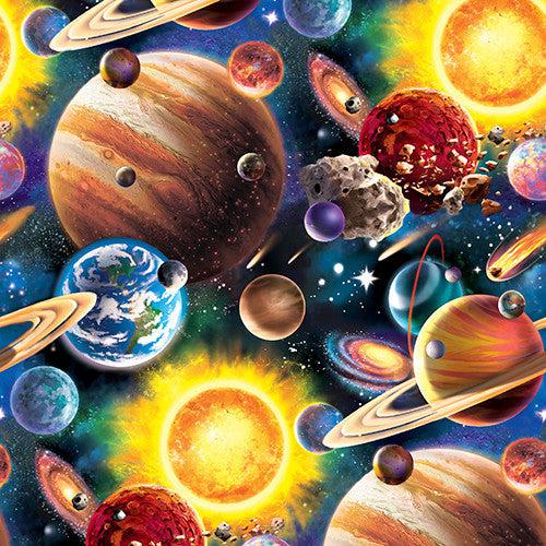 Final Frontier Multi Solar System Digital Print Fabric