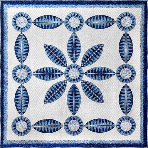Flora Blue Batik Quilt Kit-Anthology Fabrics-My Favorite Quilt Store