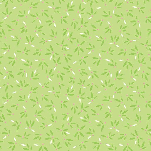 Flora & Fauna Forest Apple Green Leaves Fabric