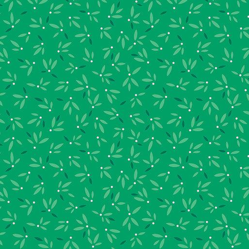 Flora & Fauna Forest Jade Green Leaves Fabric
