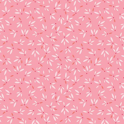Flora & Fauna Forest Petal Pink Leaves Fabric