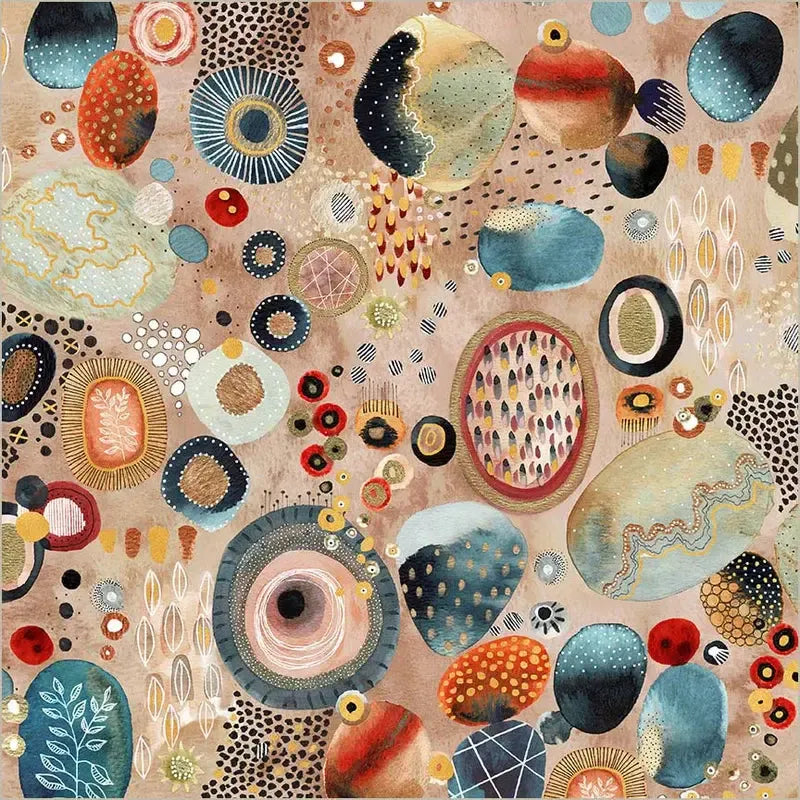 Flora & Form Fire Opal Geode Metallic Fabric