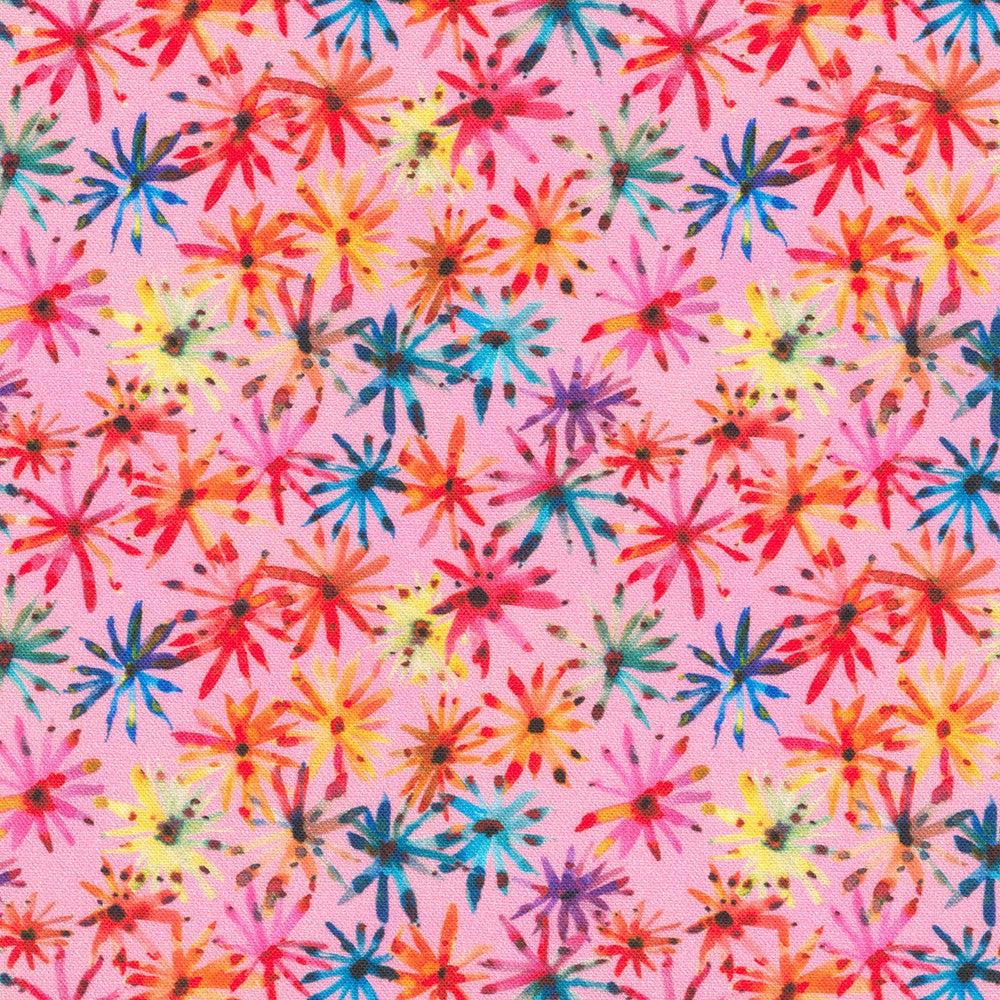 Flora and Fun Allover Floral Azalea Fabric-Robert Kaufman-My Favorite Quilt Store