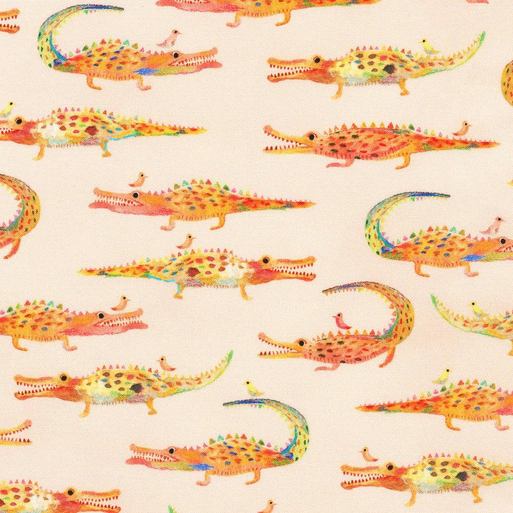 Flora and Fun Peach Alligator Fabric