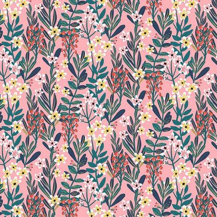 Floral Pets Pink Hanna Large Floral Fabric