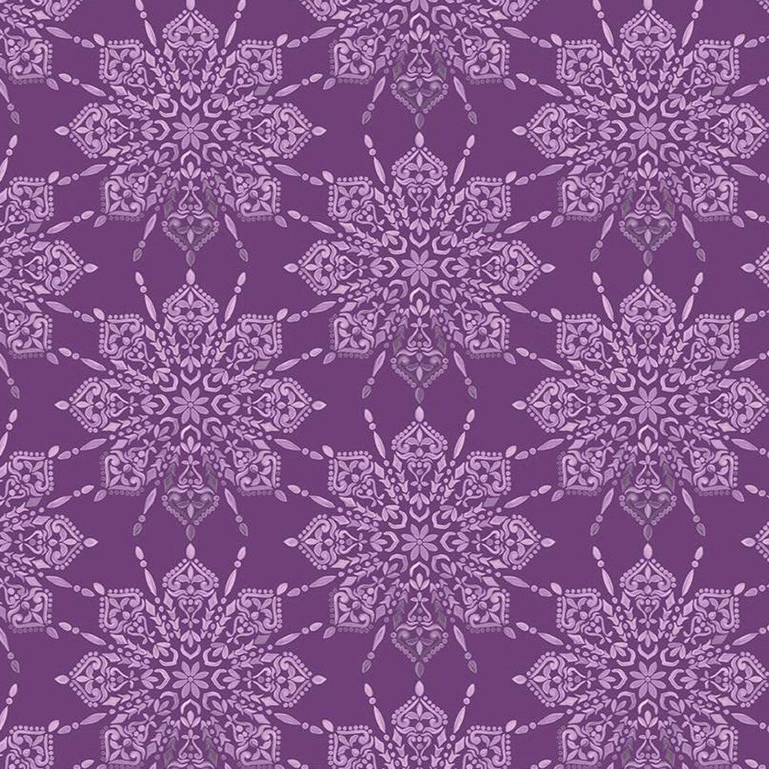 Floralicious Purple Medallion Fabric – End of Bolt – 33″ × 44/45″