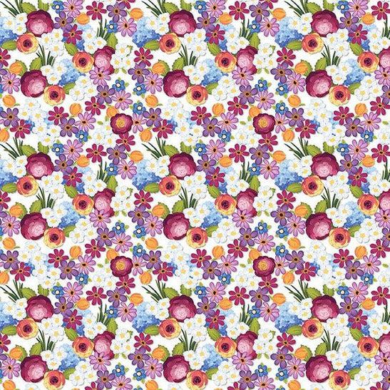 Floralicious White Flowers Fabric