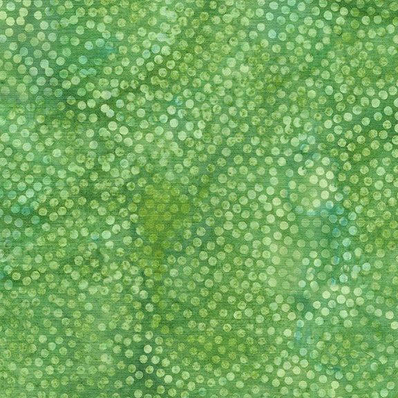 Flour Sack Green Gecko Polka Dot Batik Fabric