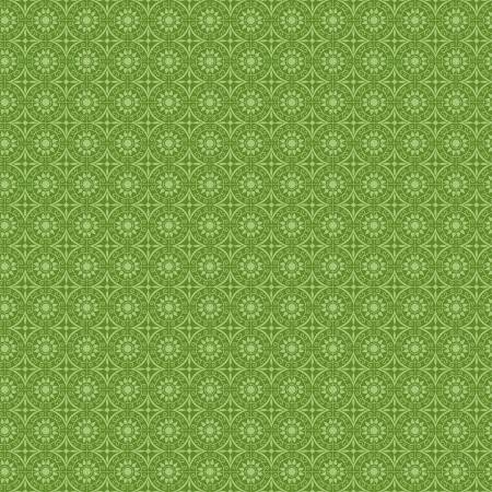 Flour and Flower Green Tiles Fabric