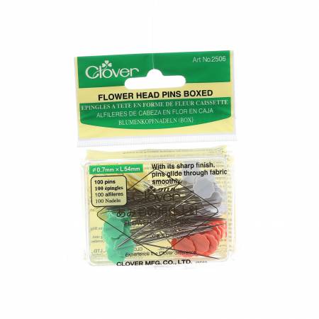 Flower Head Pin Size 32-2in. 100ct. 4 colors-Clover-My Favorite Quilt Store