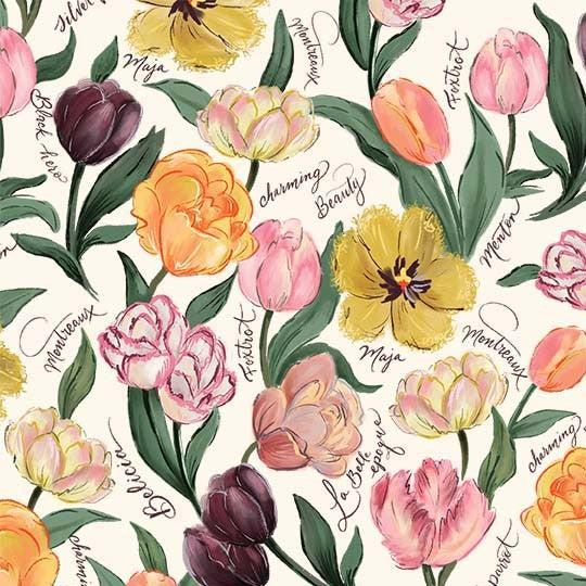 Flower Market Multi Tulip Mania Fabric