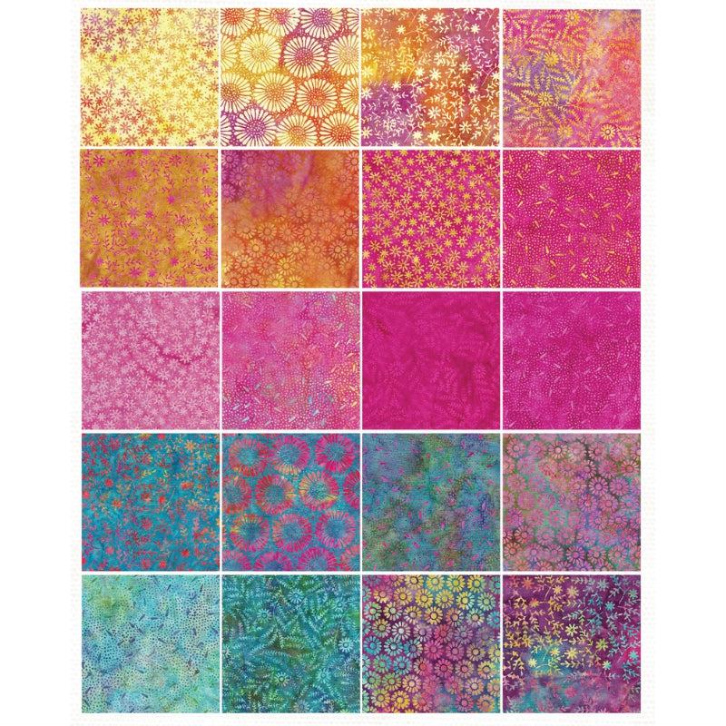 Flower Pot Batik 2 1/2" Strip Pack-Island Batik-My Favorite Quilt Store