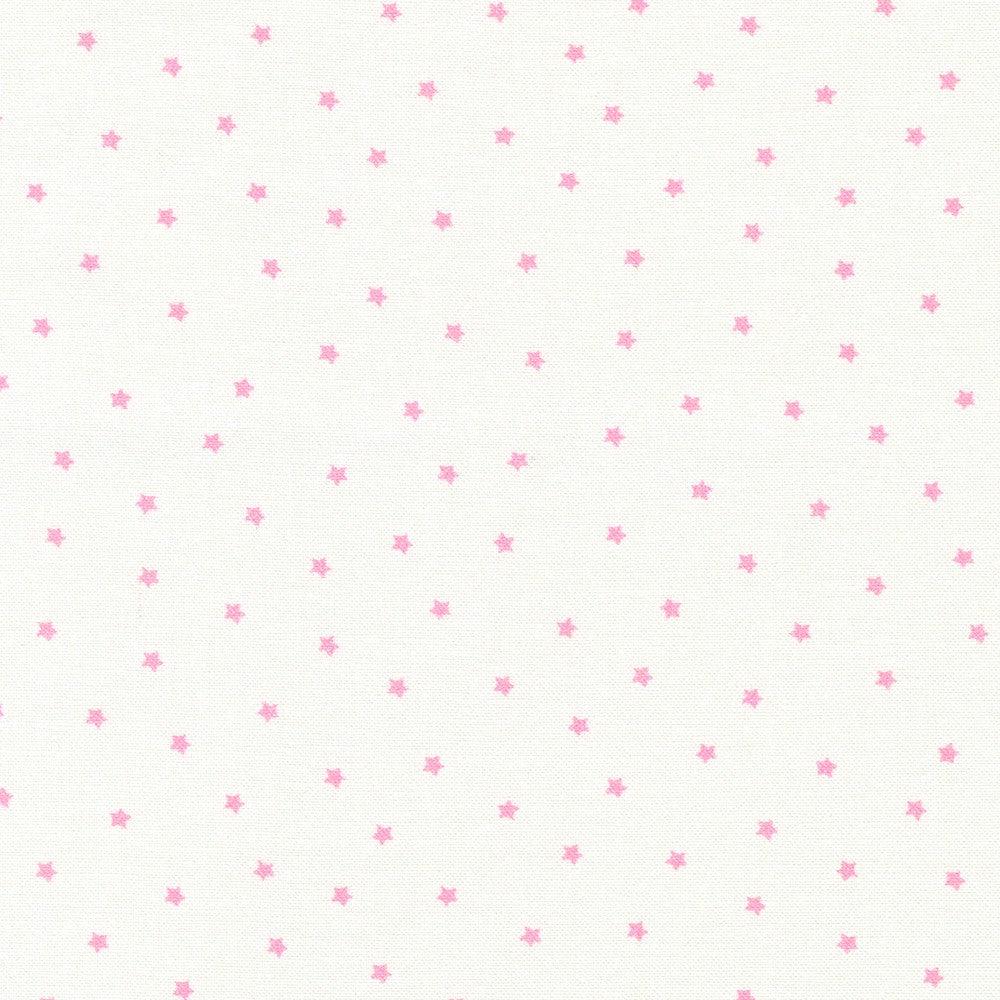 Flowerhouse: Hints of Pink White/Pink Star Fabric-Robert Kaufman-My Favorite Quilt Store