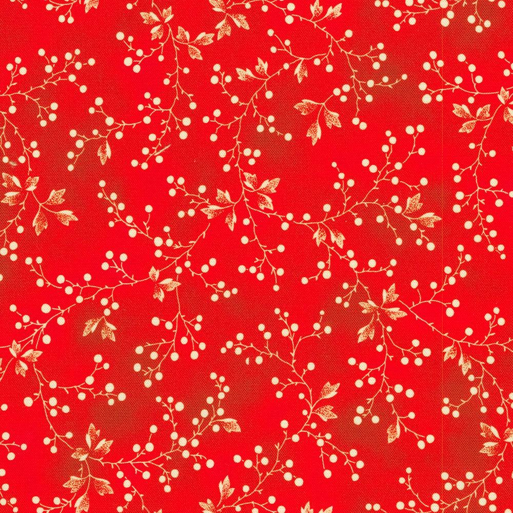 Flowerhouse:Vintage Christmas Red Berries Fabric-Robert Kaufman-My Favorite Quilt Store