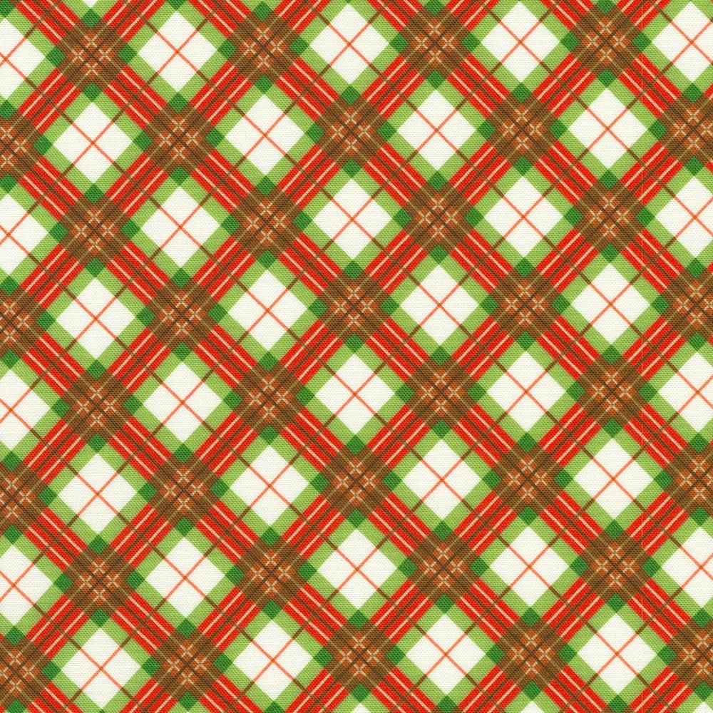 Flowerhouse:Vintage Christmas Red Plaid Fabric