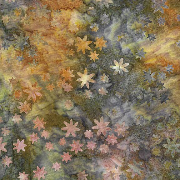 Flutter Fields Multi Orange Mini Floral Batik Fabric