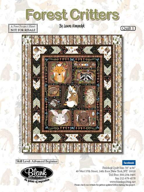 Forest Critters Panel Quilt Pattern-Blank Quilting Corporation-My Favorite Quilt Store