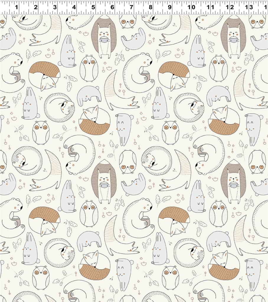 Forest Ferns Hibernation Light Cream Fabric-Clothworks-My Favorite Quilt Store