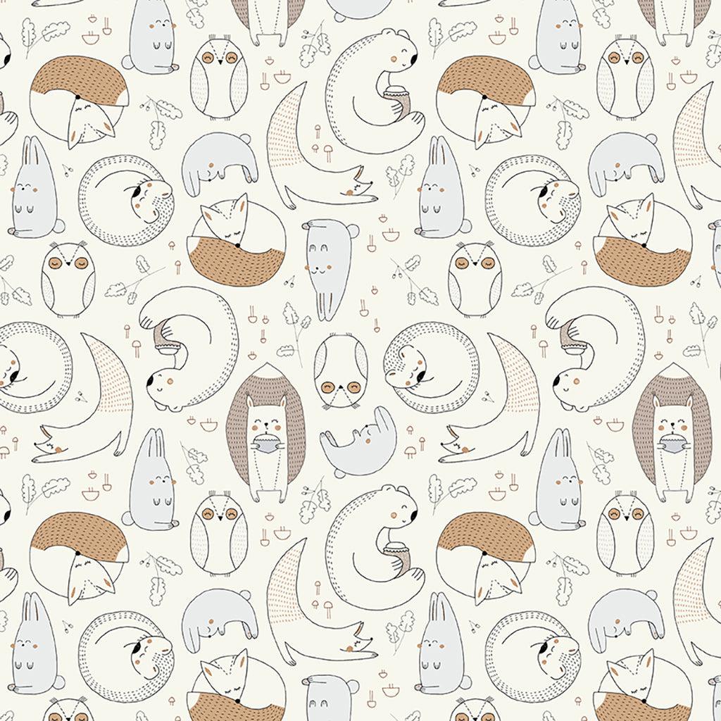 Forest Ferns Hibernation Light Cream Fabric-Clothworks-My Favorite Quilt Store