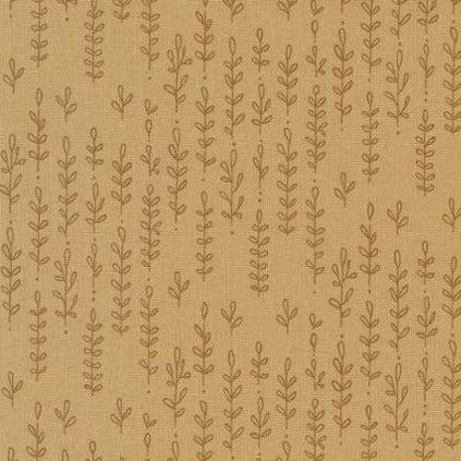 Forest Frolic Caramel Leafy Lines Fabric