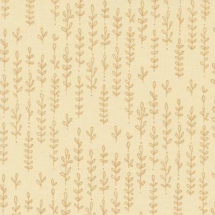 Forest Frolic Cream Leafy Lines Fabric