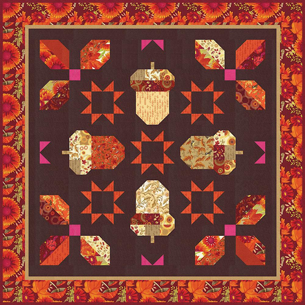 Forest Frolic Dark Acorn Quartet Quilt Kit-Moda Fabrics-My Favorite Quilt Store